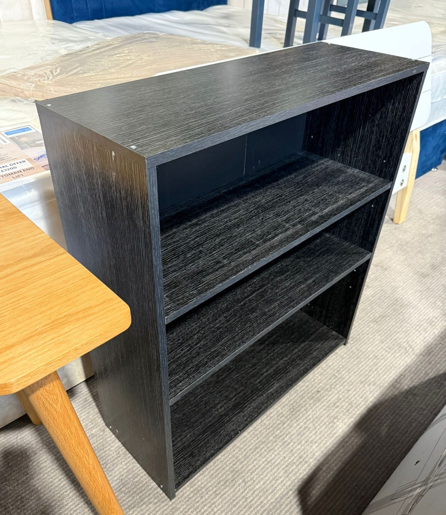 Assembled Maine Short Bookcase - Black